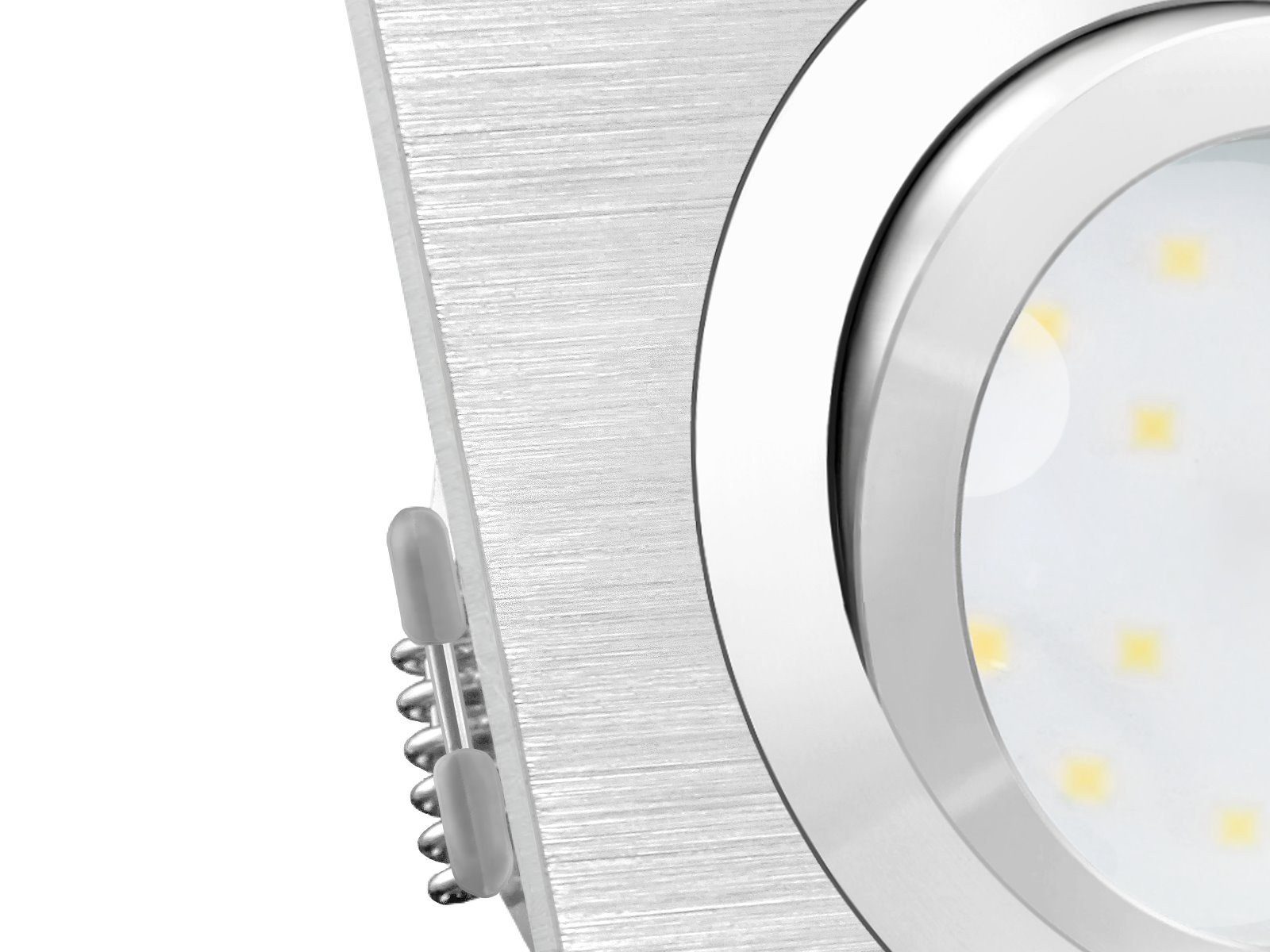 SSC-LUXon LED Einbaustrahler LED-Modul LED-Einbauspot schwenkbar flach QF-2 230V, Warmweiß Alu mit SMD, 5W