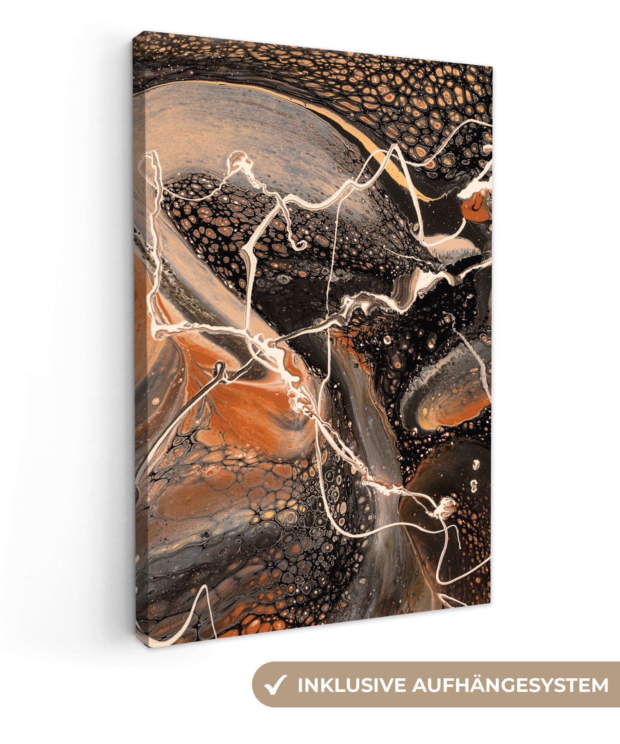 OneMillionCanvasses® Leinwandbild Malen - Abstrakt - Acrylguss, (1 St), Leinwandbild fertig bespannt inkl. Zackenaufhänger, Gemälde, 20x30 cm