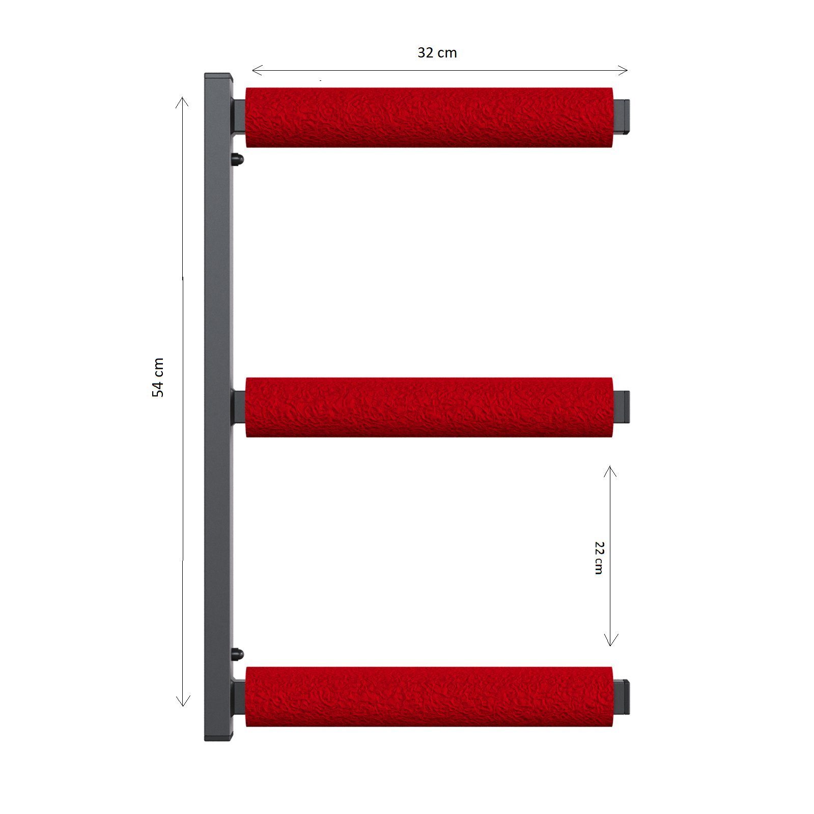QLS Wandhalterung WSC3, (1 Paar, Werkstattregal Holzregal Wandbefestigung Garage Keller 3 Ebenen)