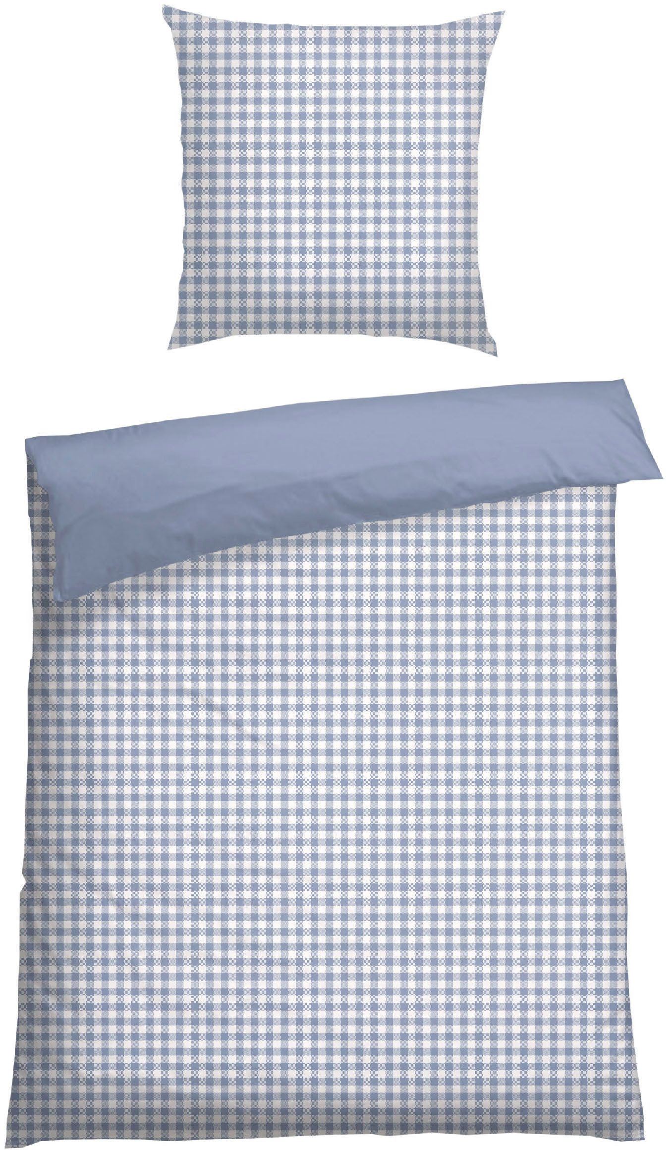 Schiesser Wendebettwäsche Vichy aus weicher Baumwolle mit Karos, Renforcé, 2 teilig, Made in Green