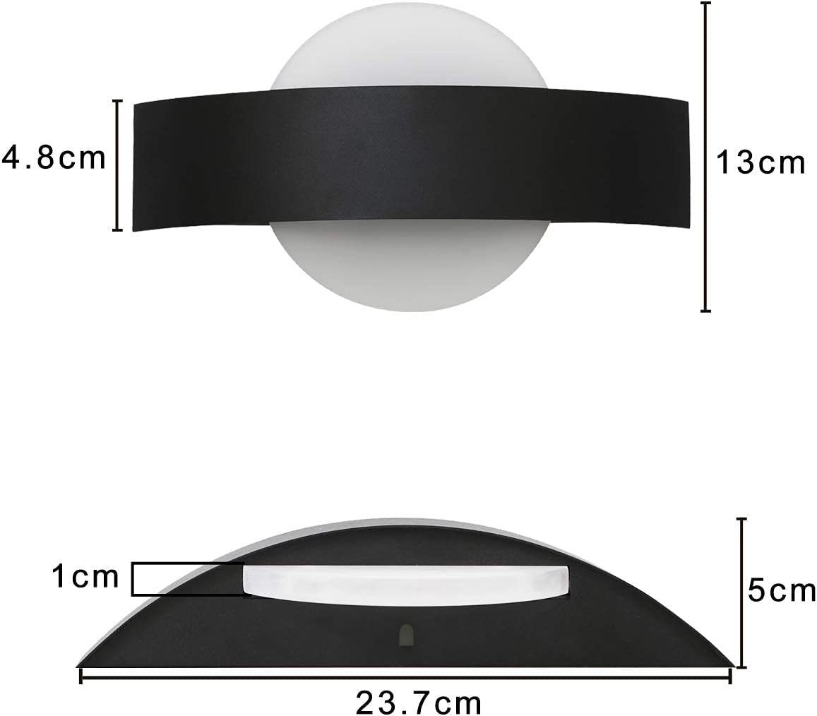 Applique murale led moderne en acrylique noir et blanc_voghion.com