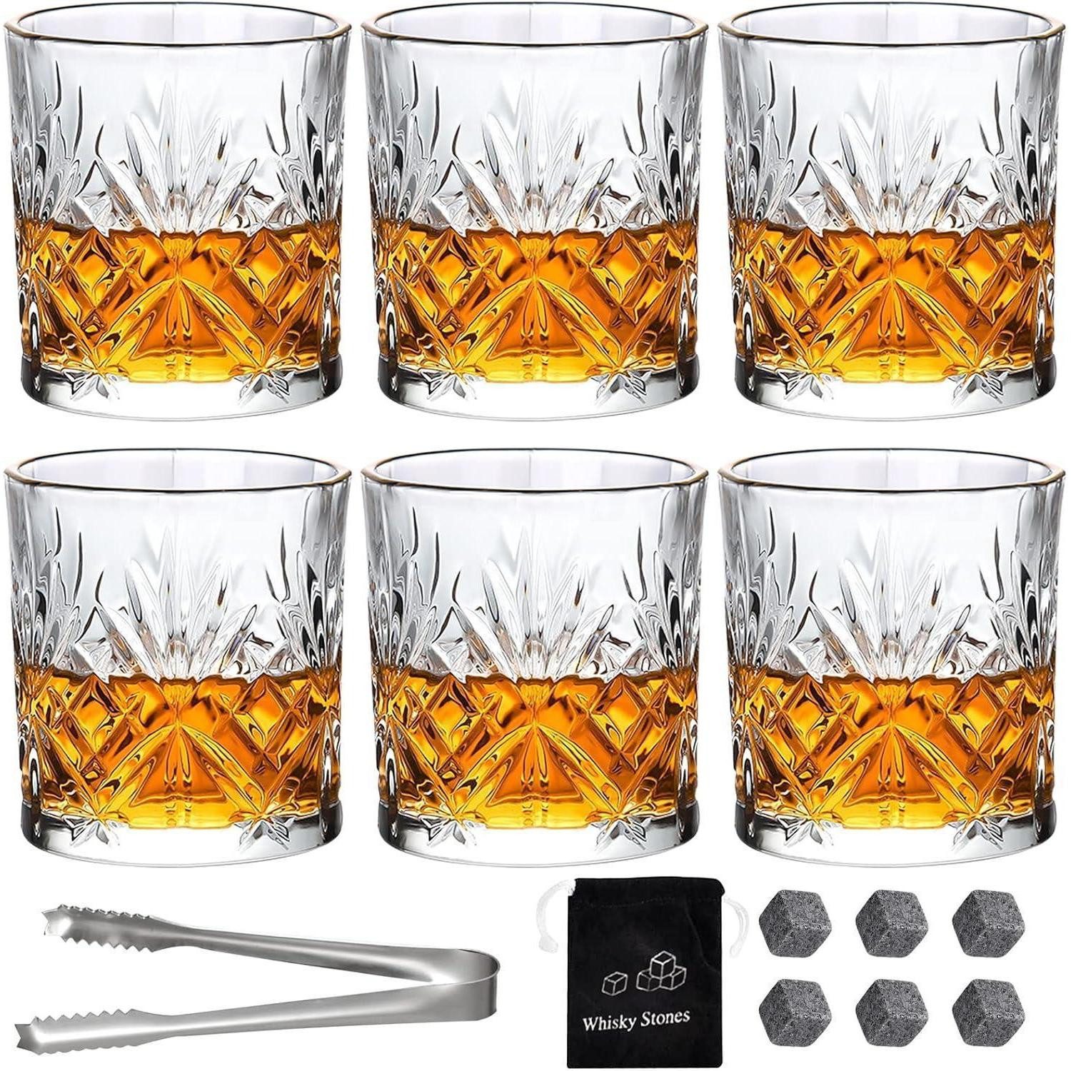 LuxusKollektion Whiskyglas Whiskey Gläser 6er Set Kristallglas 300ml Old Fashioned Scotch Bourbon, Glas