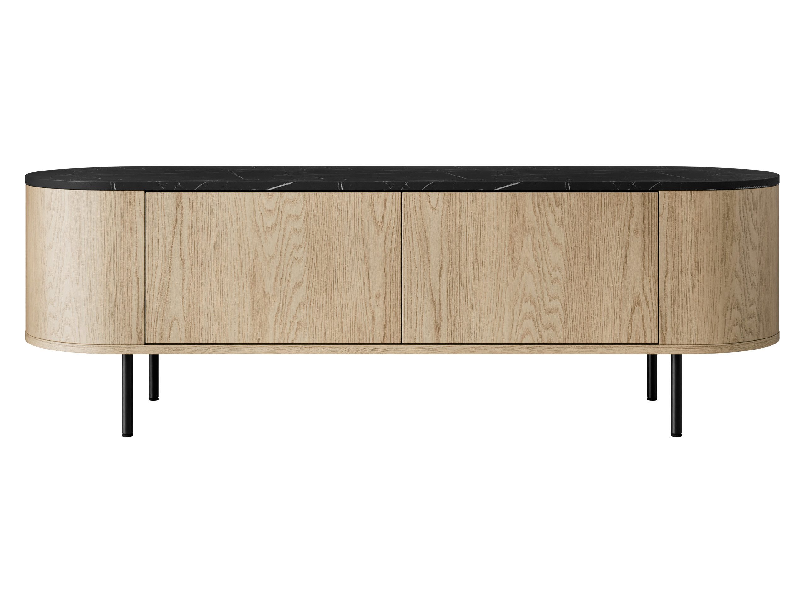MIRJAN24 TV-Schrank Lygrint 140 2D (mit zwei Drehtüren) 139x40x45 cm, Metallbeine