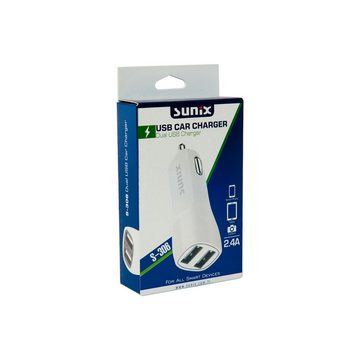 Sunix Sunix Autoladegerät Zigarettenanzünder Universal Schnellladung Weiß USB-Ladegerät (2,4 mA)
