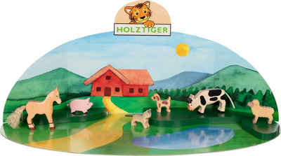 Holztiger Spielwelt Das Große Holztiger Bauernhof-Set, (7-tlg), aus Ahornholz, inklusive Spielwelt