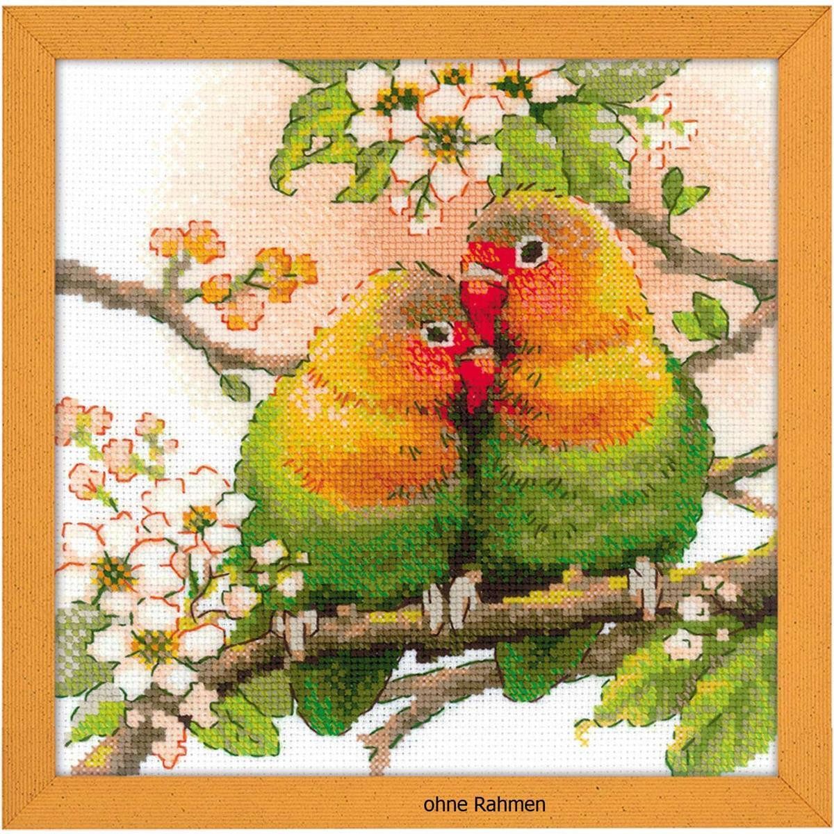 Riolis Kreativset Riolis Kreuzstichpackung "Lovebirds", Zählmuster, (embroidery kit by Marussia)