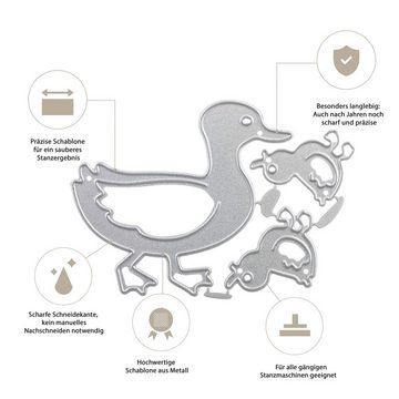 Stanzenshop.de Motivschablone Stanzschablone Ente mit zwei Küken