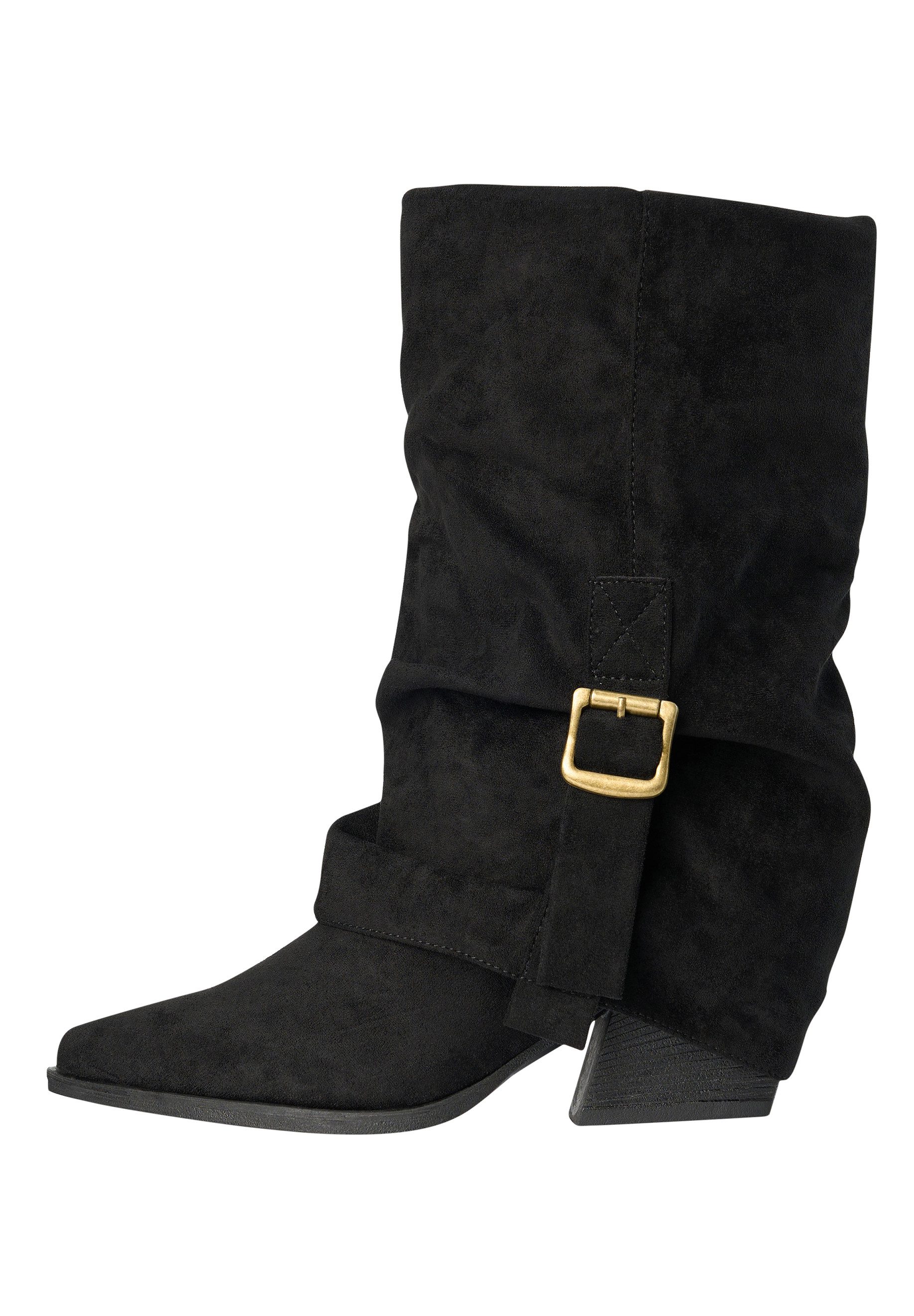 Day Vine Damen Cowboy Boots in Wildlederoptik – Westernstil mit Schnallen Stiefel