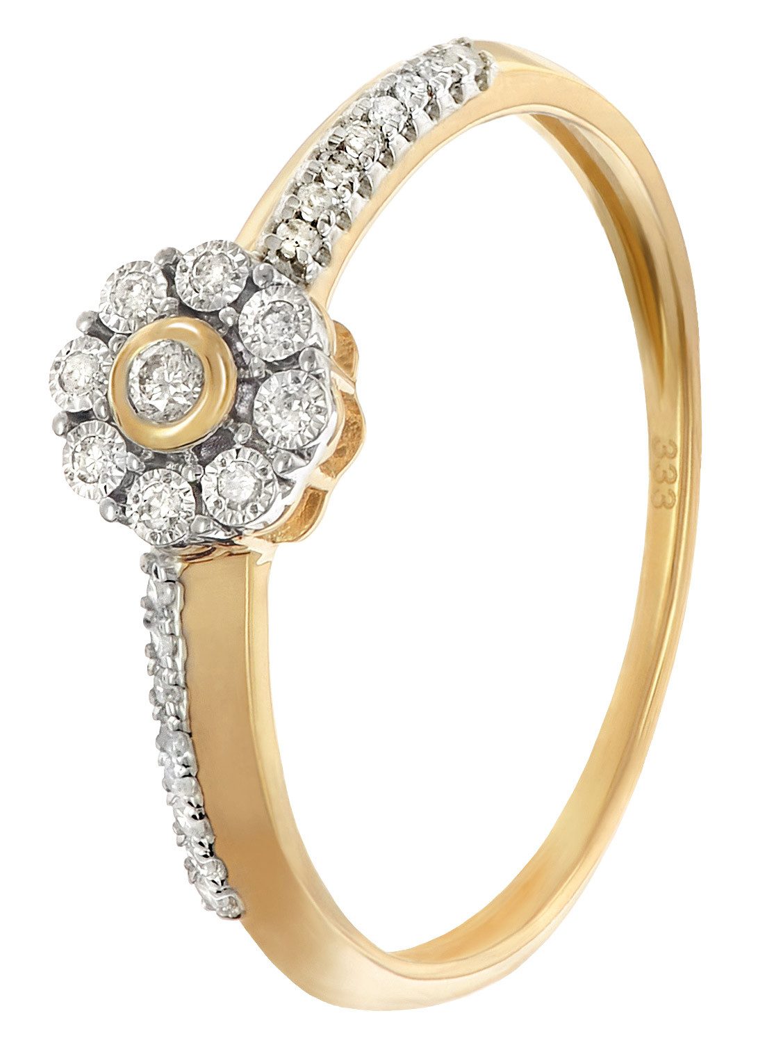 Glizz Goldring DamenMit Diamanten Gold 333/8K günstig online kaufen