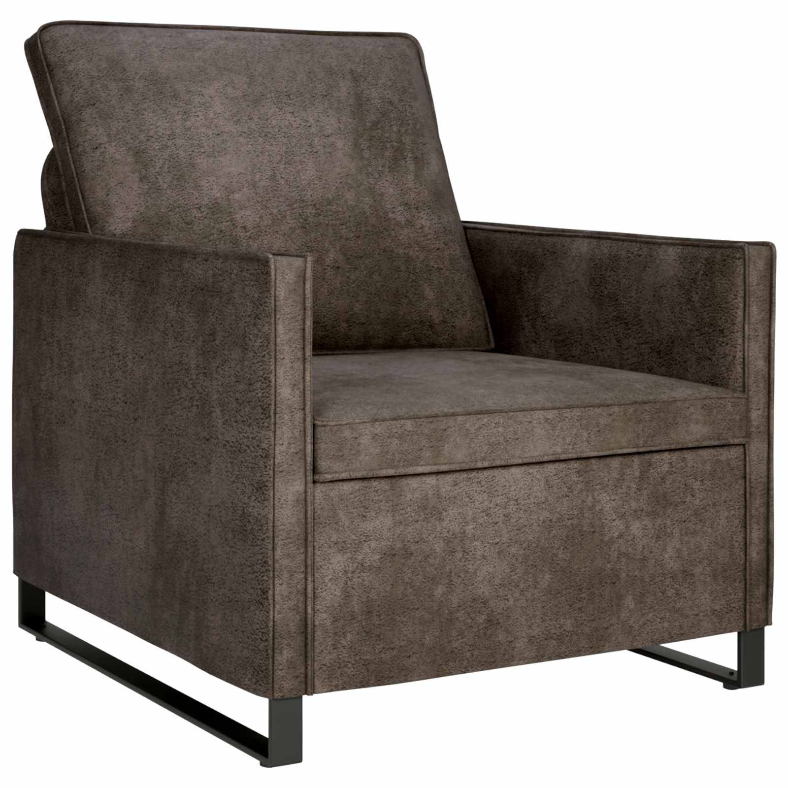 vidaXL Sofa Einzelsofa Dunkelgrau 70 x 81 x 82 cm Kunstwildleder, 1 Teile