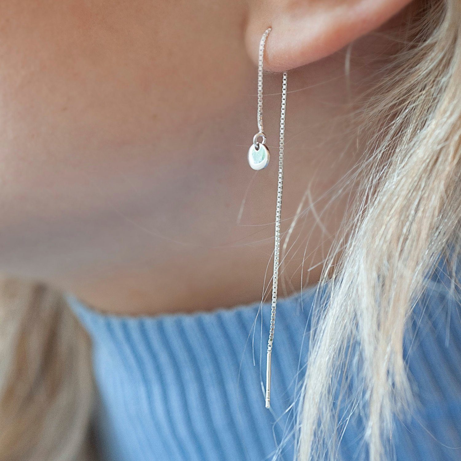 Materia Paar Ohrhänger Damen Durchzieher Plättchen günstig online kaufen