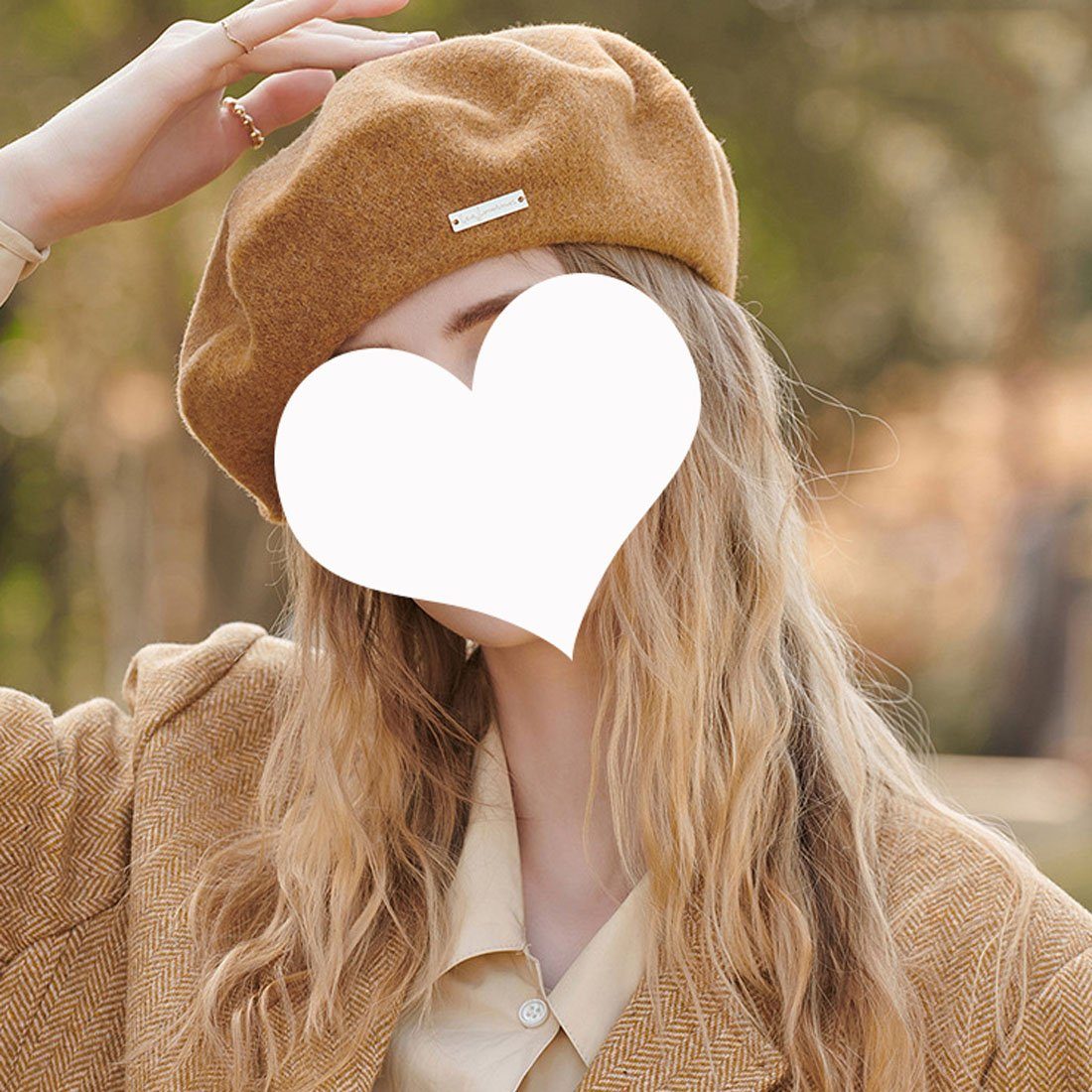 Beret, Herbst solide DÖRÖY verdickt Winter Baskenmütze Farbe Damen Französisch und Weiß Beret