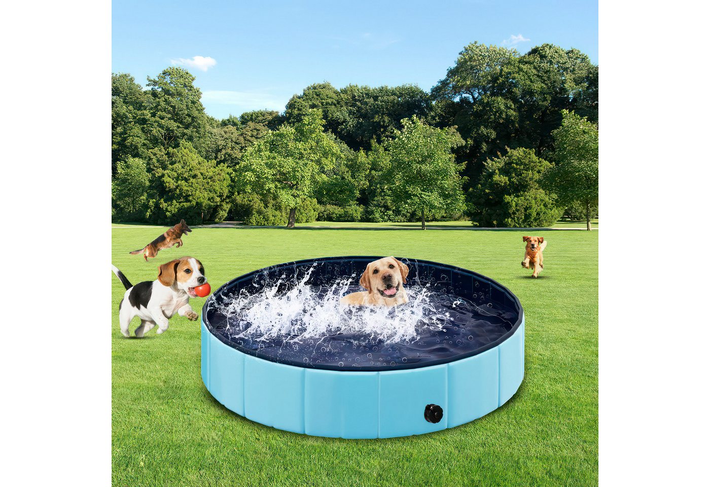 Thumbnail - BlingBin Hundepool Faltbar Hundepool,Hundebadewanne für Hunde Katzen Anti-Rutsch-Platten, (1 Set, 1-tlg., 80*20cm), Hoch...
