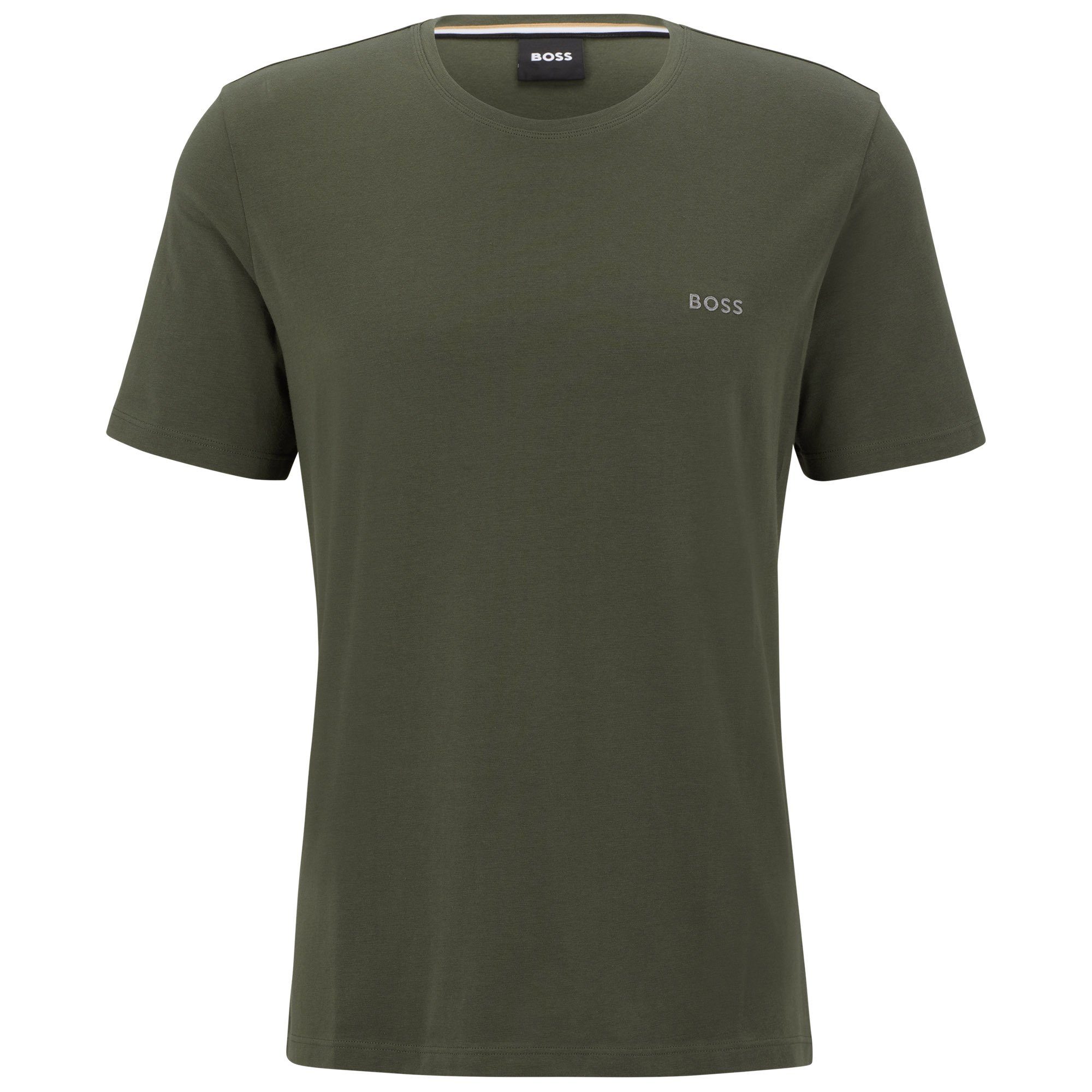 T-Shirt Mix T-Shirt & Rundhals, - Herren Green) Match, (Dark Grün Baumwolle BOSS