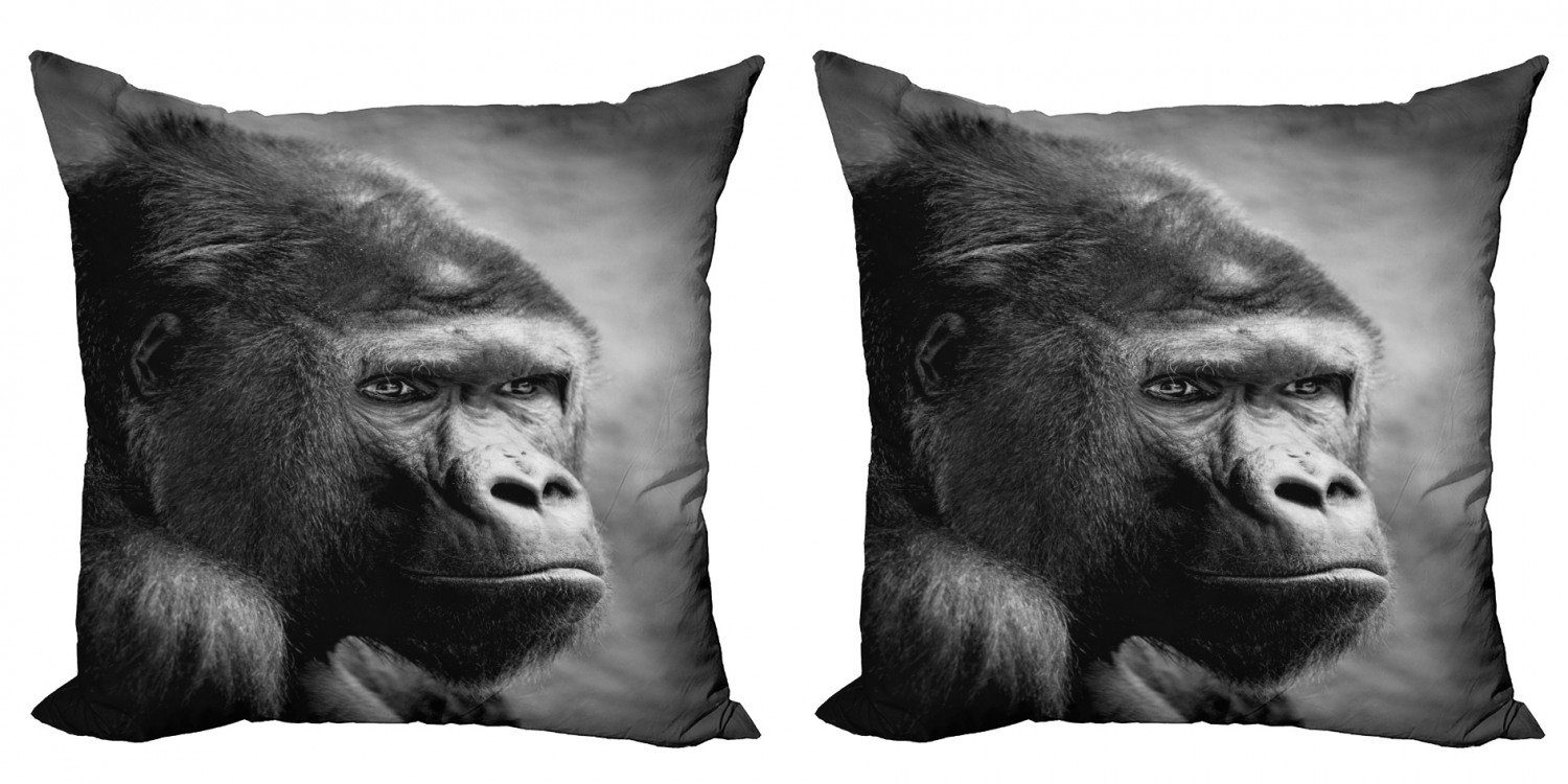 Orangutan Accent Digitaldruck, Modern Stück), (2 Gorilla Kissenbezüge up Abakuhaus Close Doppelseitiger Portrait