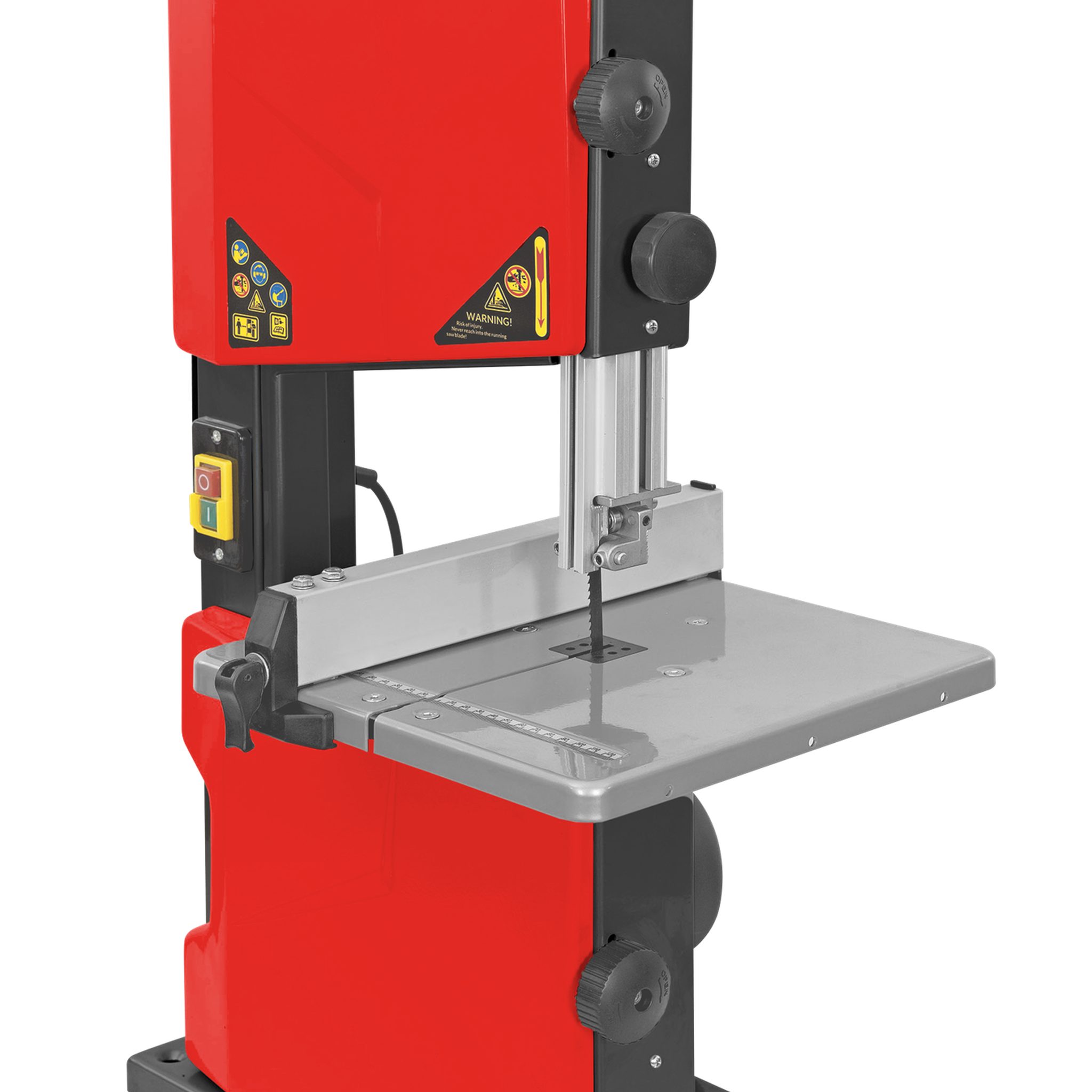 Hecht Bandsäge 500W mit 1712 mm Sägebandlänge, 800 m/min, 2982 U/min, 245 mm Schnittbriete, 0° bis 45°
