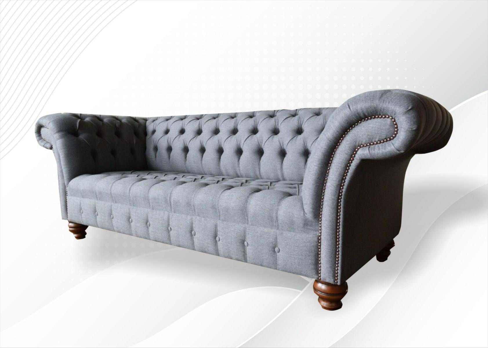 Design 3 Chesterfield Chesterfield-Sofa, Couch 225 Sofa cm Sitzer JVmoebel