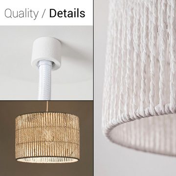 Paco Home Pendelleuchte Hugo Buena, ohne Leuchtmittel, Wohnzimmer Esszimmer Rattan Optik Boho Lampenschirm Papier