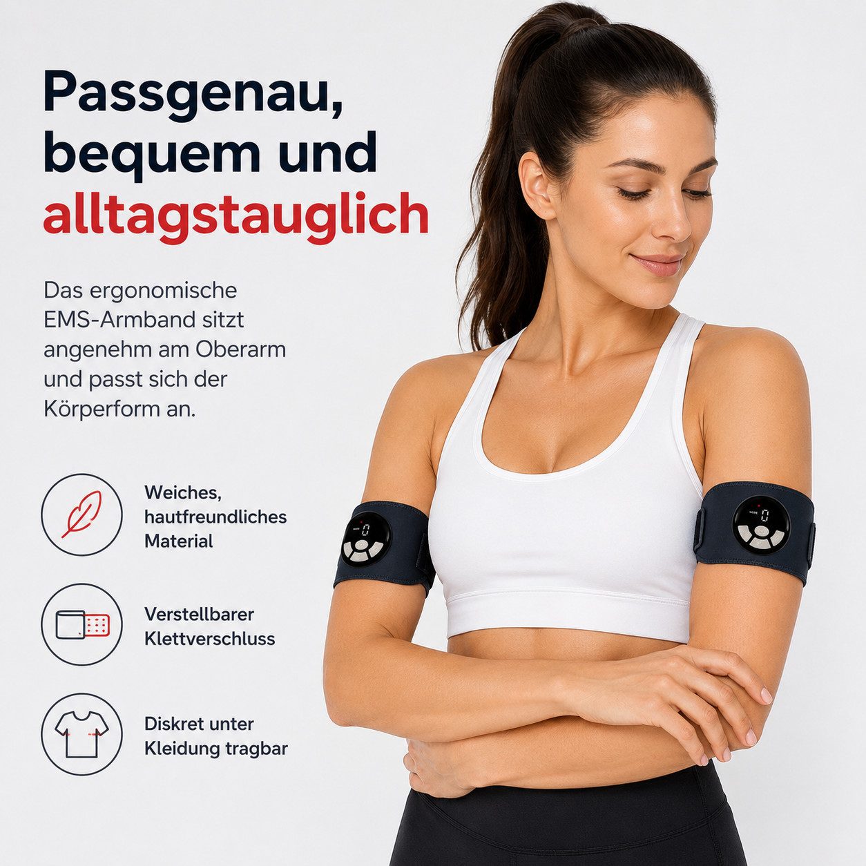 Tekoo EMS-Arm-Trainer mit 3 Wärmestufen, EMS Armtrainer mit Wärmefunktion, (2er-Set), EMS mit 3-Stufen Wärmefunktion, Nutzung ohne Gel-Pads möglich