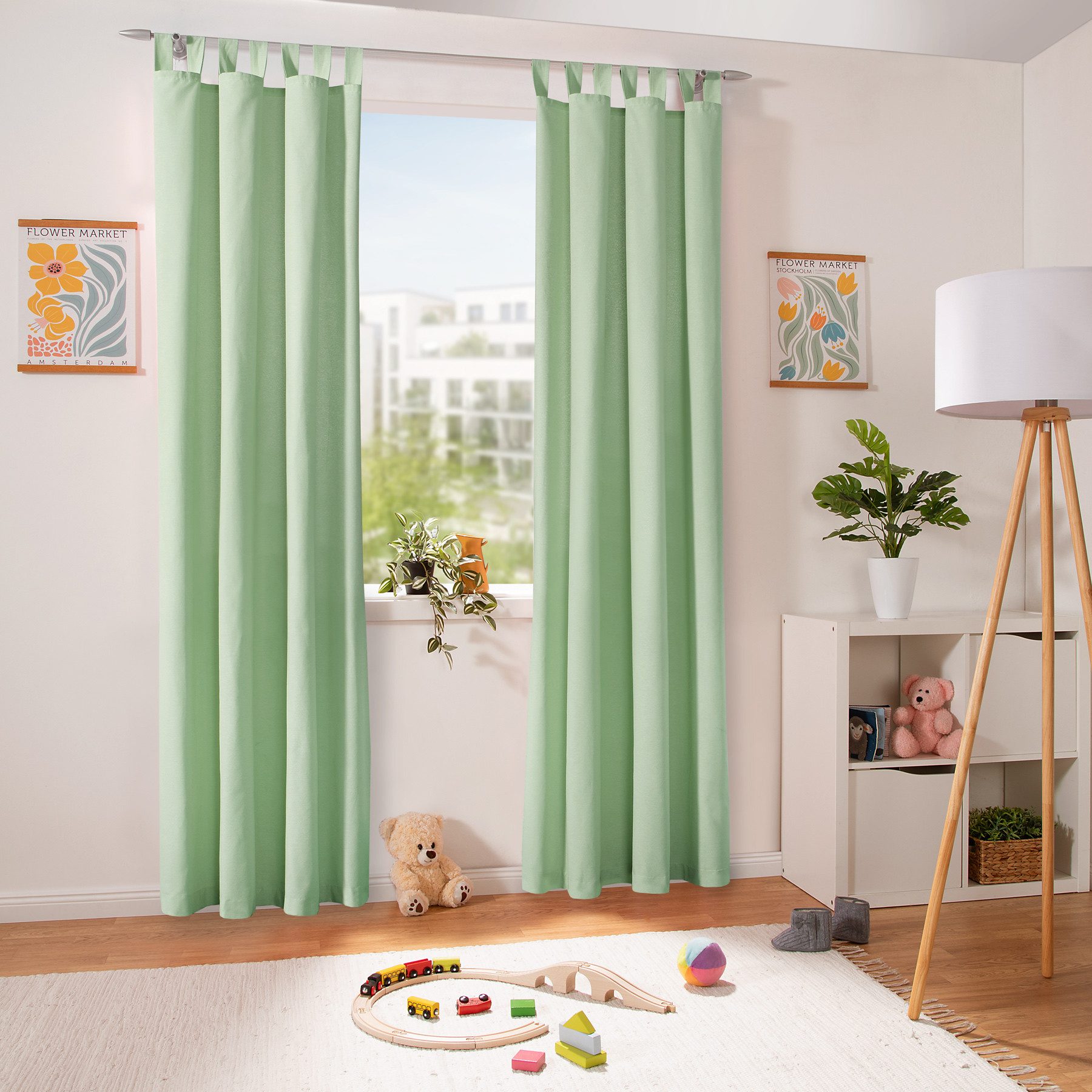 heimtexland Vorhang Dekoschal Baumwolle Fensterdeko Gardine blickdicht (1 St), Schlaufen, blickdicht, Polycotton, Natur I Kräuselband oder Schlaufen I verschied – Bild 4 von 5