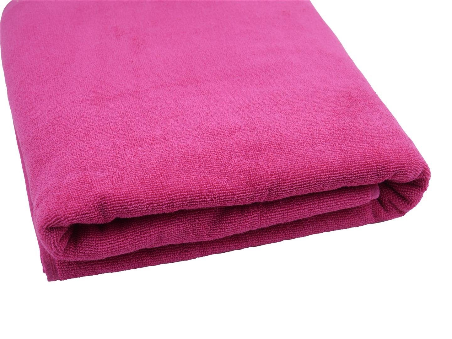 Sensepura Saunatuch Ringgarn -St), kräftig Handtuch fest Sauna gewebt cm hautsympathisch, (1 Badetuch, 90x180 saugstark, 20/2 und pink