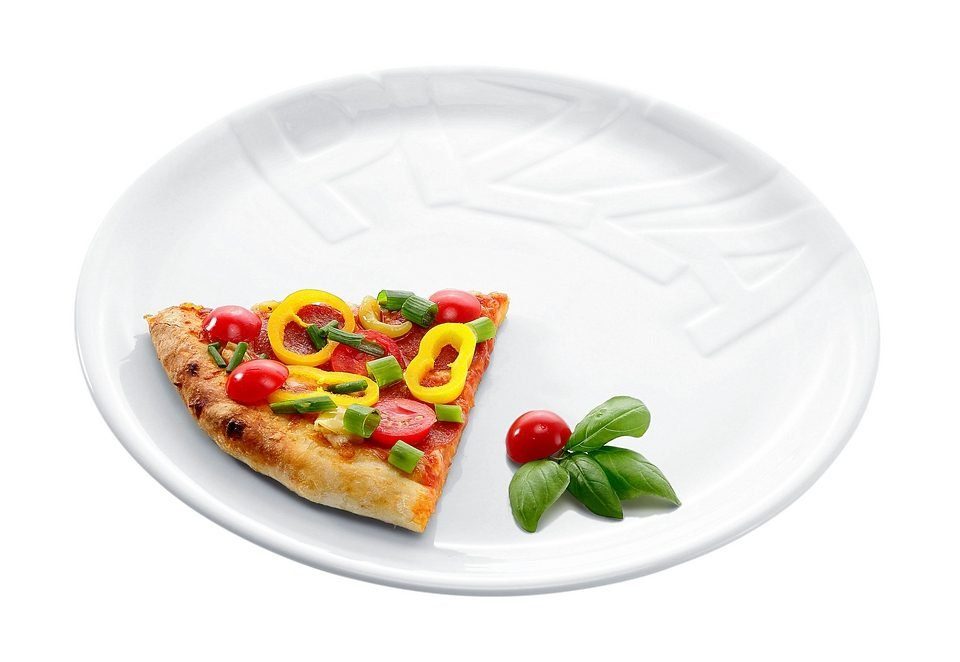 CreaTable Pizzateller Essteller, (4 St), Porzellan für weiß, Personen, 4 Teller Set