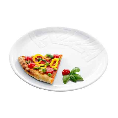 CreaTable Pizzateller Essteller, (4 St), Teller Set für 4 Personen, weiß, Porzellan