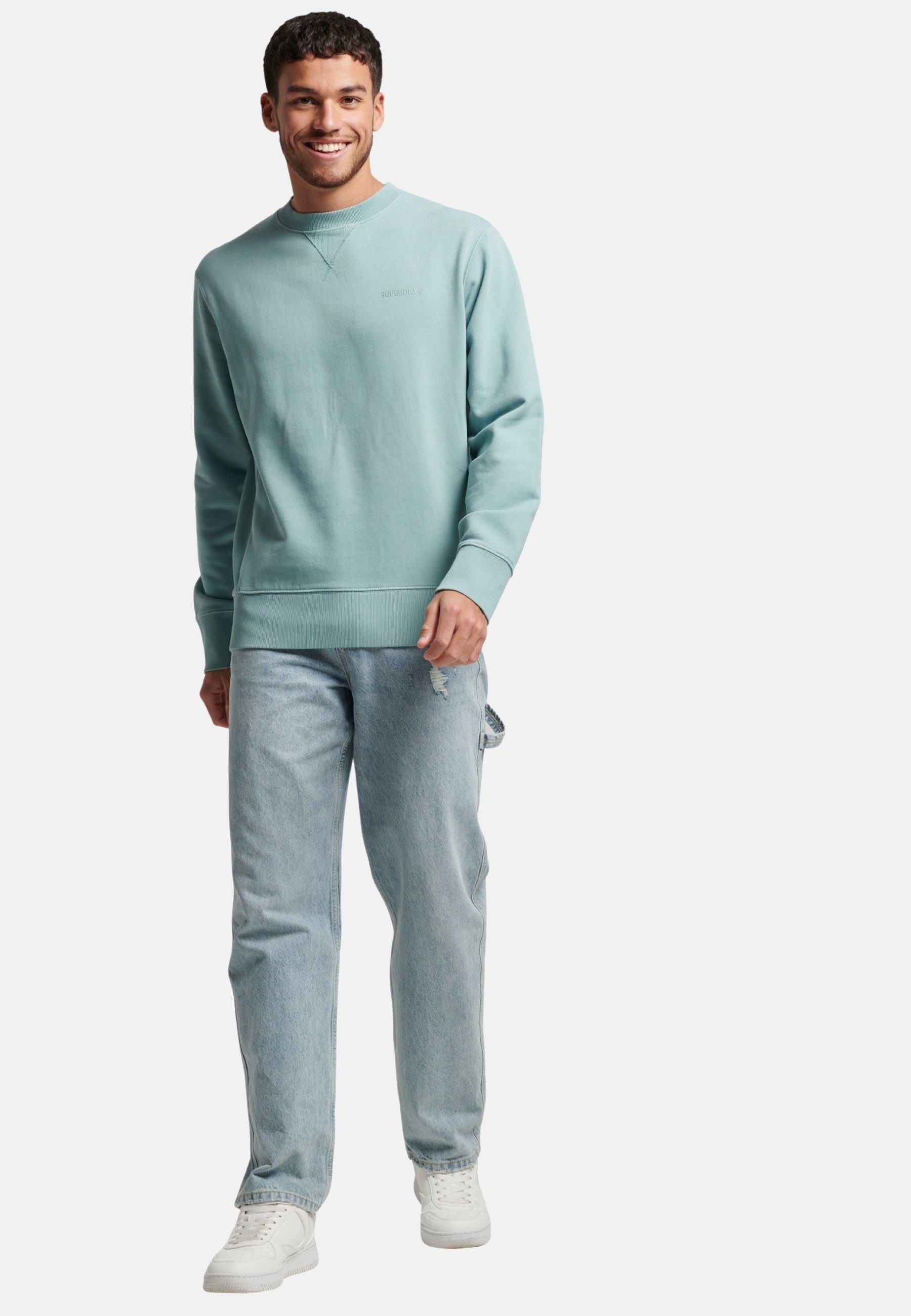 Rundhalsausschnitt mit Superdry Sweatshirt Pullover Sweatshirt hellblau
