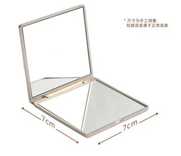 FIDDY Spiegel 2er-Pack Taschenspiegel,faltbarer Mini-Kosmetikspiegel (Satz, 1-St., Eine Seite ist auf der hohen Definition der anderen dreimal+vergrößert), Tragbarer Taschenspiegel,klein,doppelseitig,rund,quadratisch