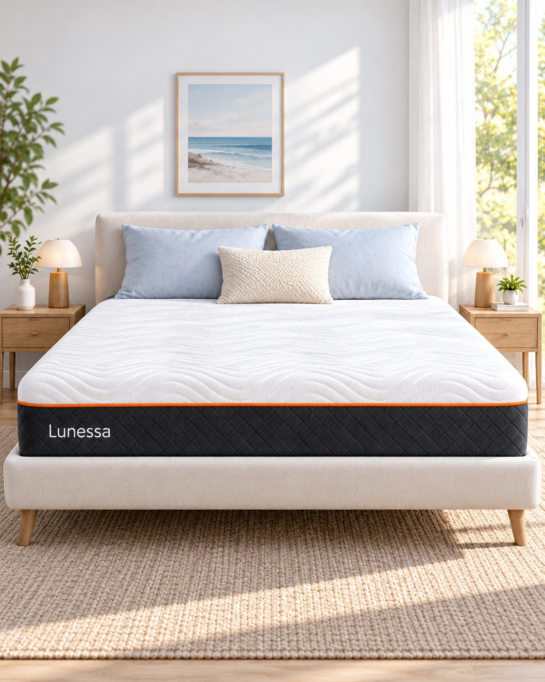 Gelschaummatratze 7 Zonen Matratze, 2 Liegeseiten, 90x200, 140x200 cm & mehr, Lunessa, 25 cm hoch, (Einzelmatratze), wendbar mit zwei Liegeseiten (H3/H4), 7 Zonen, abnehmbarer Bezug