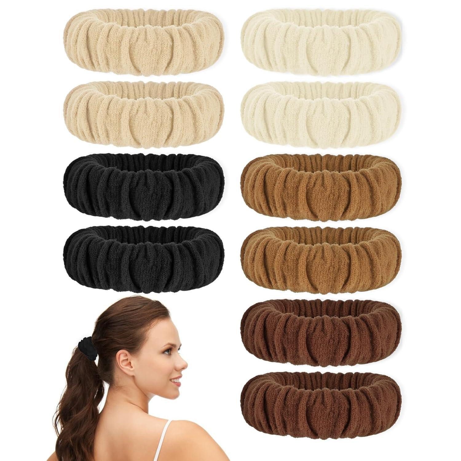 LuxusKollektion Haargummi 10 Stück Dick Haargummis Damen Elastische Baumwolle Scrunchies