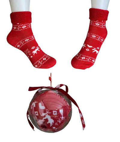 Rungassi Kuschelsocken Weihnachts Damen Socken in Weihnachts Kugel Gr. 36-41 Motiv: Motiv_12