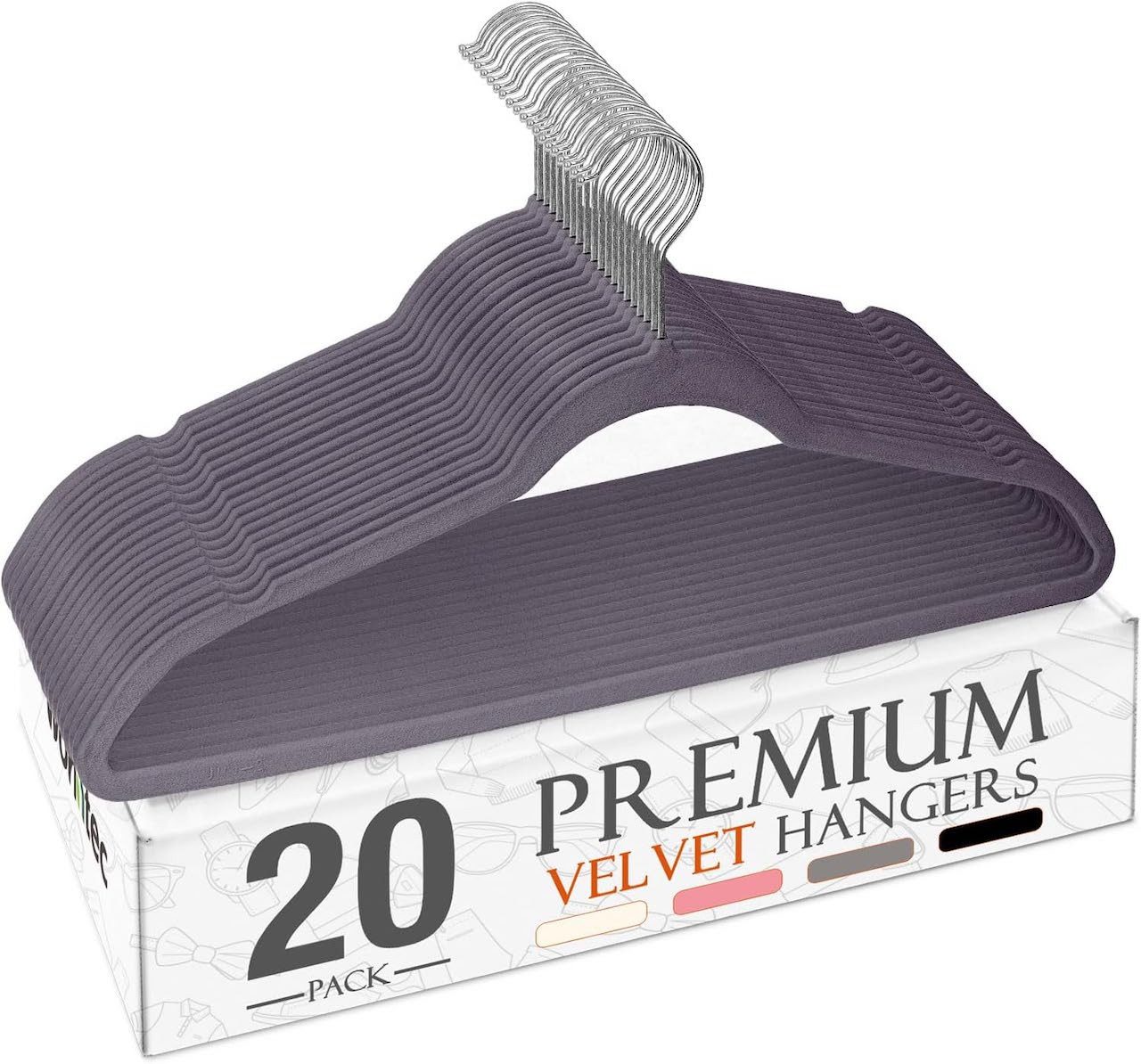 House Day Автовешалки Samt, rutschfest, (Packung, 20-tlg), mit 360° drehbarer Haken in Roségold/Silber, bis 4.5kg belastbar