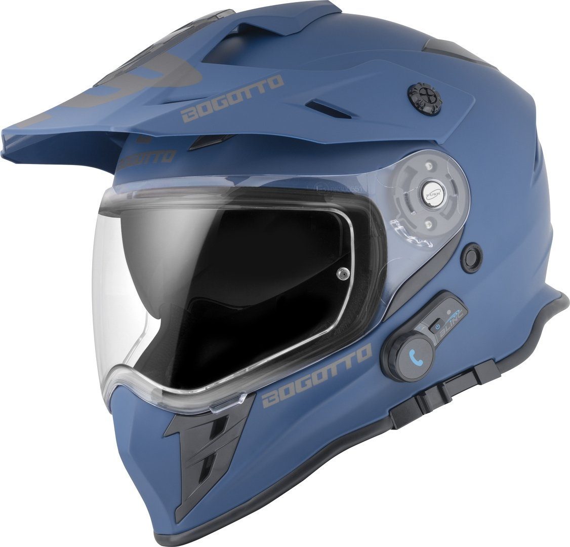 Bogotto Motocrosshelm H331 BT Bluetooth Enduro Helm, vorbereitet für Kommunikationssystem,integriertes Kommunikationss