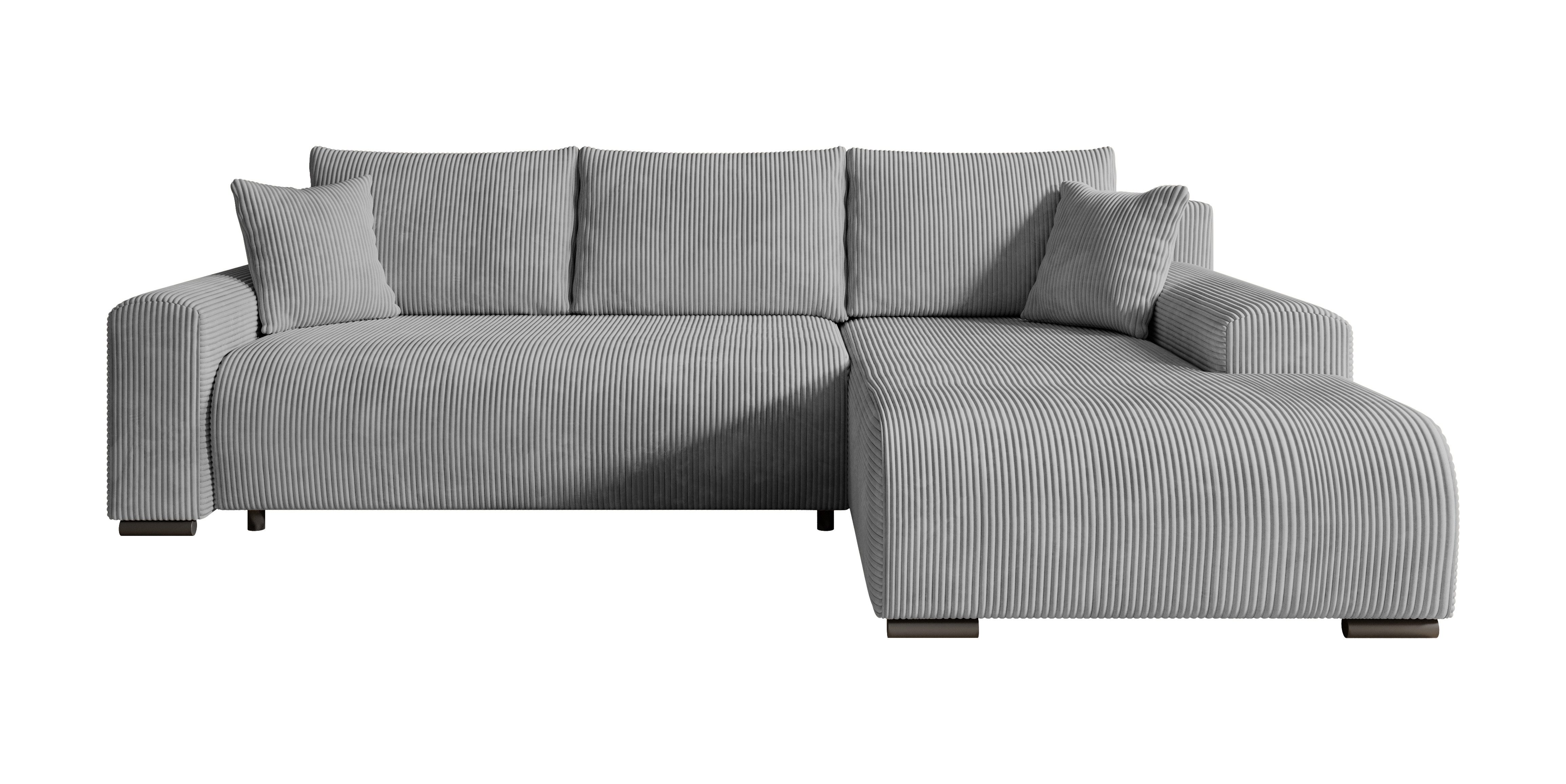 storez24 Ecksofa Ellen, mit Bettkasten und Schlaffunktion, Cordstoff, L-For günstig online kaufen
