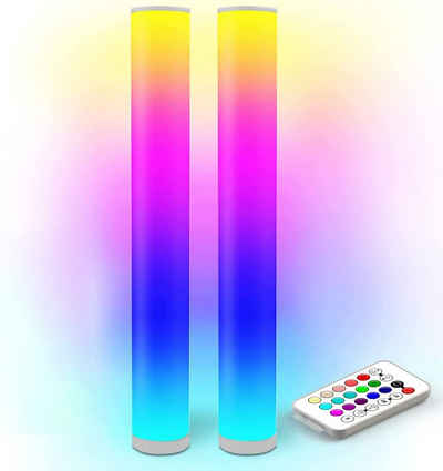 AveyLum LED Stehlampe, 2 Stück LED RGB Stehlampe Wohnzimmer Dimmbar Fernbedienung Farbwechsel, 104cm Lichtsäule