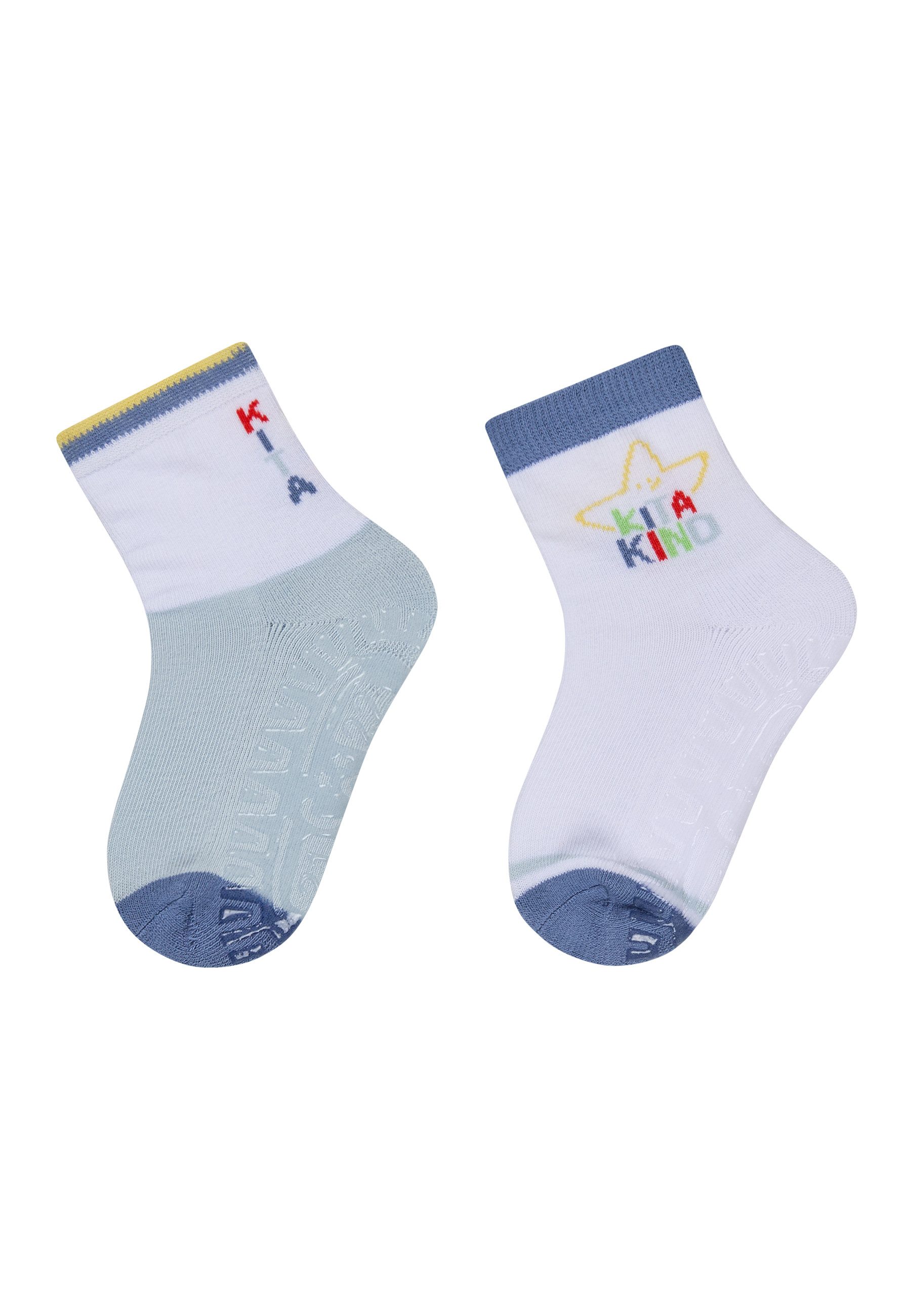 Sterntaler® ABS-Socken Fliesen Flitzer AIR 2er-Pack Kitakind (2-Paar, 2er-Pack) weich, hautsympatisch, atmungsaktiv, Anti-Rutsch-Sohle, Innenfrottee