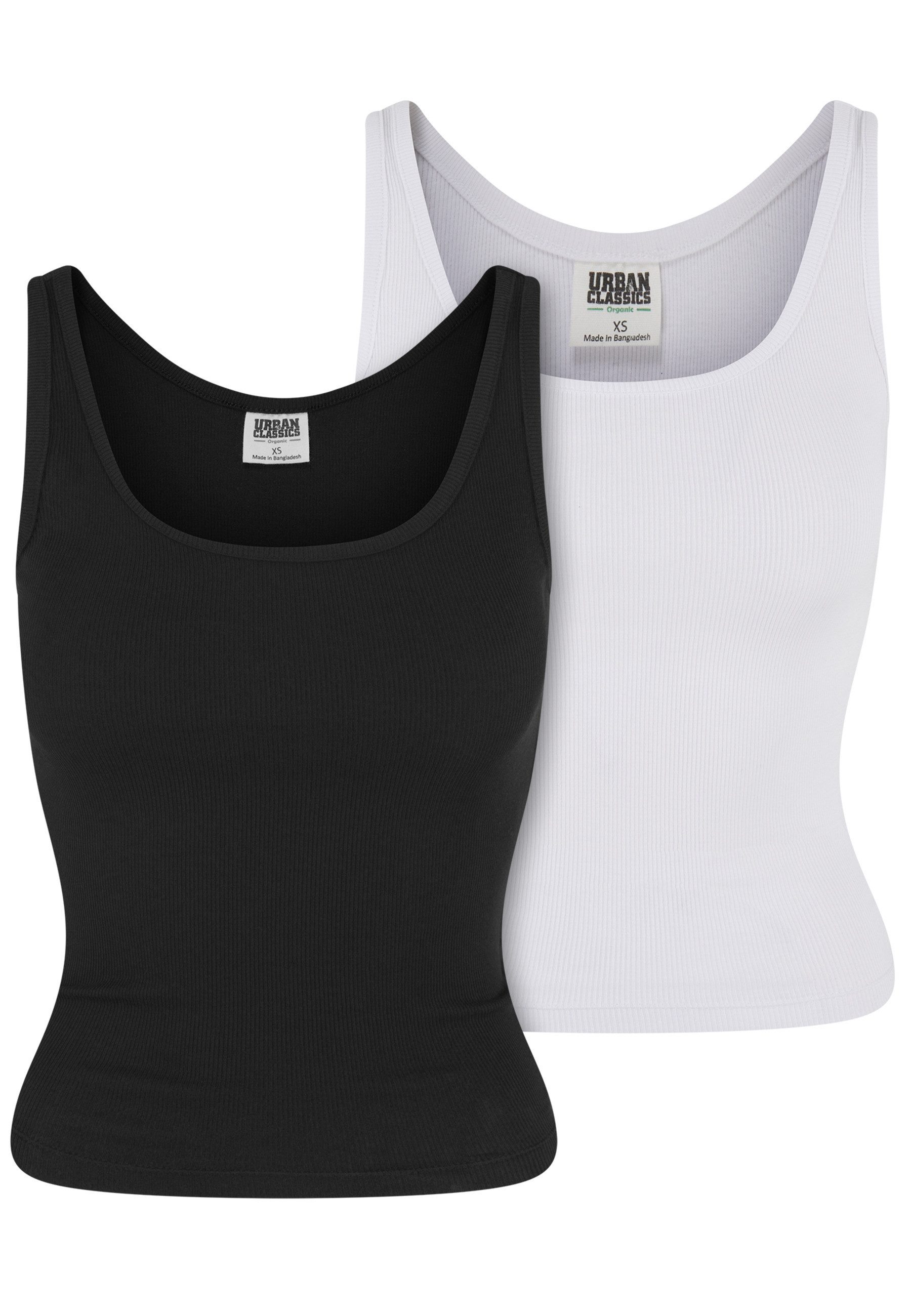 URBAN CLASSICS Tanktop Urban Classics Ladies Organic Basic Rib Top 2-Pack