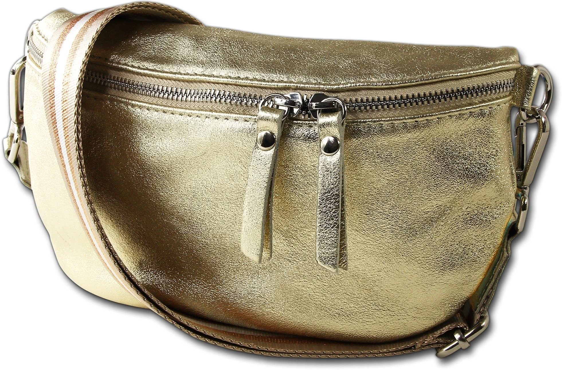 Toscanto Gürteltasche Toscanto Damen Gürteltasche Leder gold (Gürteltasche, Gürteltasche), Damen Tasche Echtes Leder gold, mehrfarbig, Made-In Italy