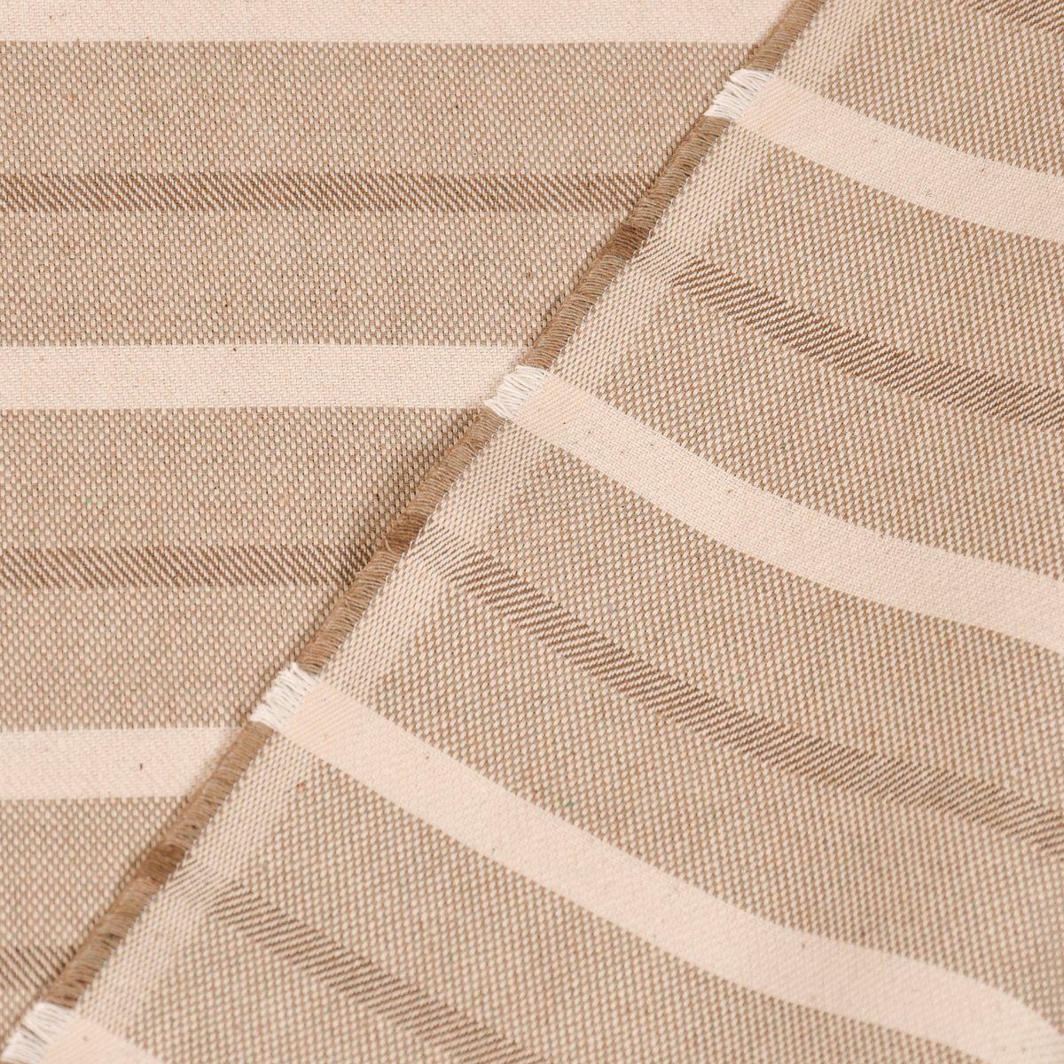 natur, Riviera 245cm, Small LEBEN. Kunstfaser, SCHÖNER vorgewaschen creme Stripe natur Smokband made in Vorhang SCHÖNER Vorhang handmade, Germany, (1 LEBEN., Streifen St), blickdicht, creme