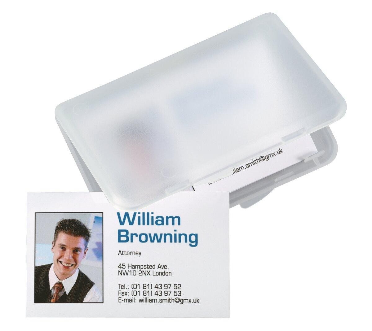 Sigel Aufbewahrungsbox Visitenkarten-Etui transparent für 15 Karten, matt