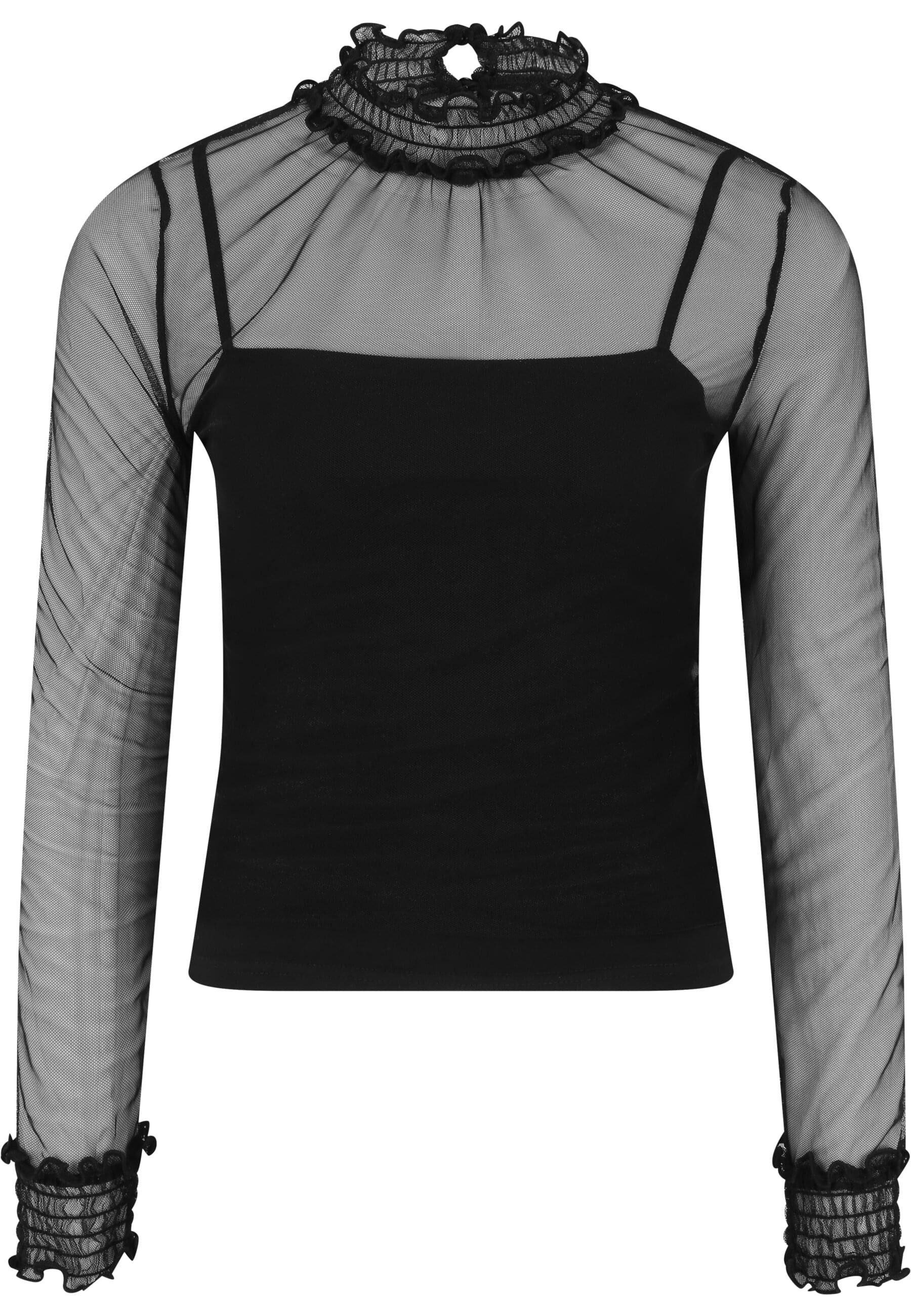 URBAN CLASSICS T-Shirt Urban Classics Damen Ladies Double Layer Mesh L/S (1-tlg)