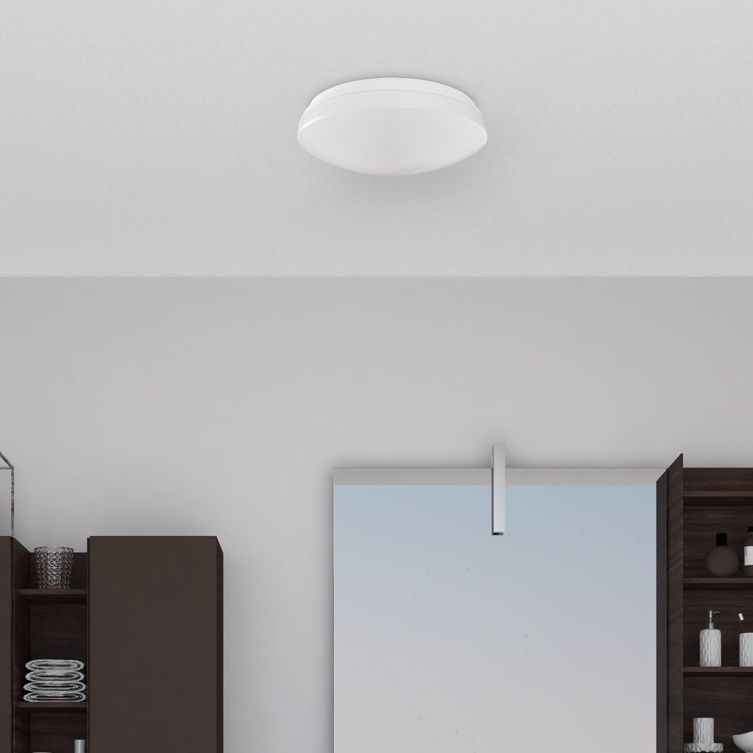 KENU, Wohnzimmer wechselbar, Paco Lampe Weiß Bad Wandleuchte Deckenleuchte dimmbar IP44 Warmweiß, LED Wasserfest Home LED