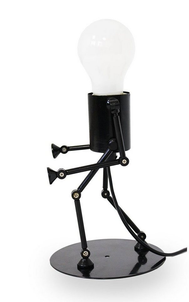 Kiom Tischleuchte Roboter-Leuchte Robo-T schwarz E27, vielseitig  verstellbar, Leuchtmittel nicht inklusive, Leuchtmittel abhängig