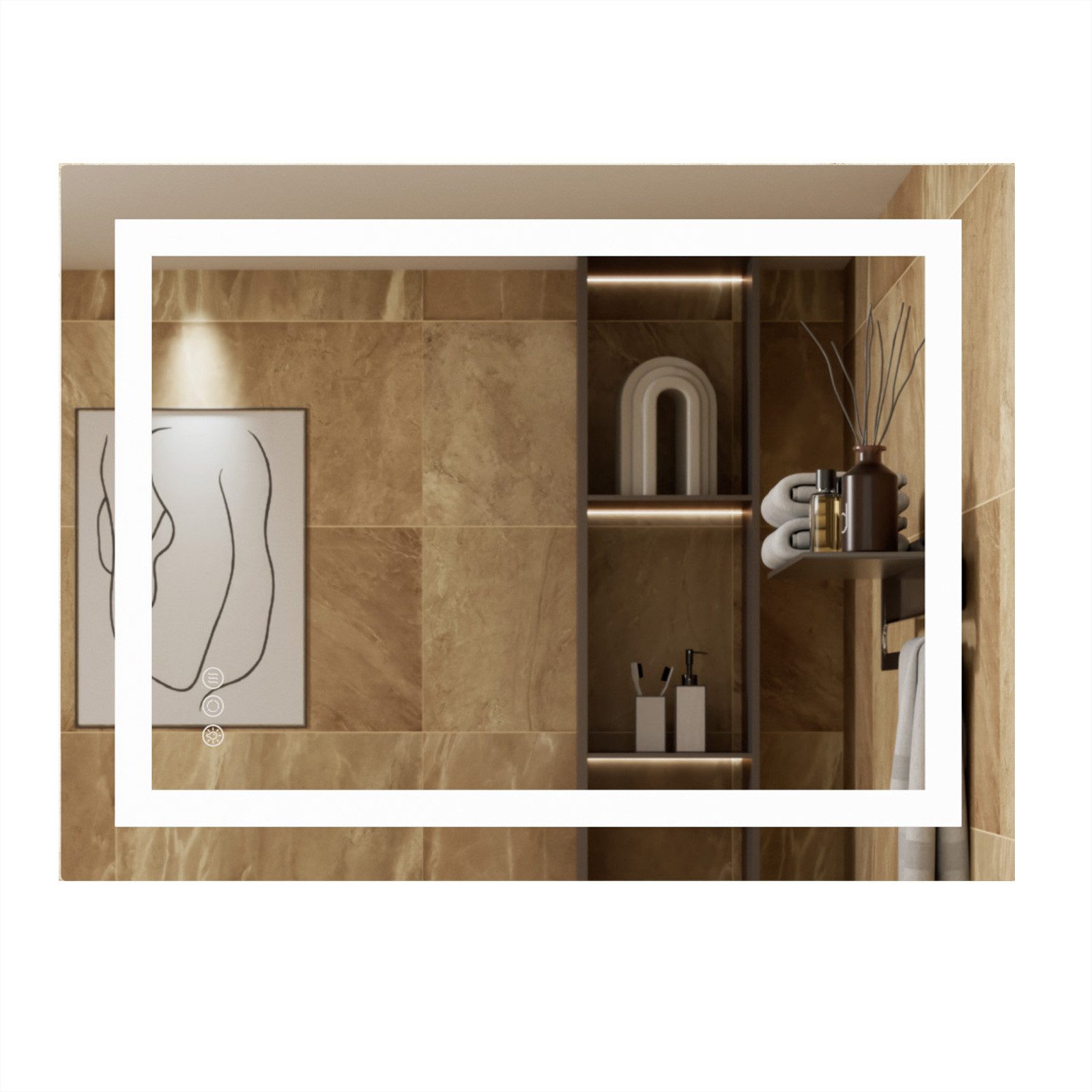 Auralum Badspiegel mit Beleuchtung Touch LED günstig online kaufen