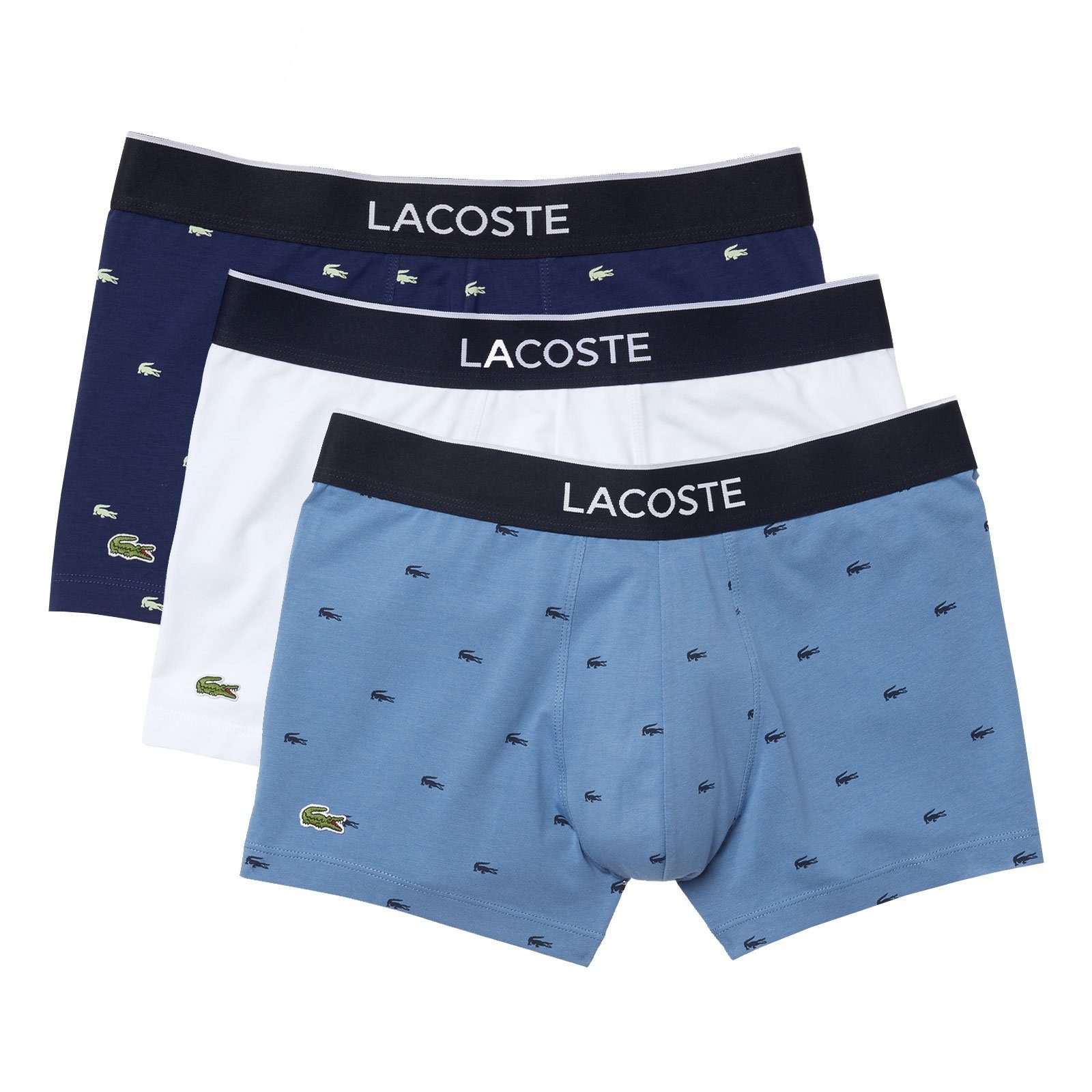 Lacoste Trunk Casual Boxershorts (3-St) mit doppelt gefertigtem Frontbereich ohne Eingriff