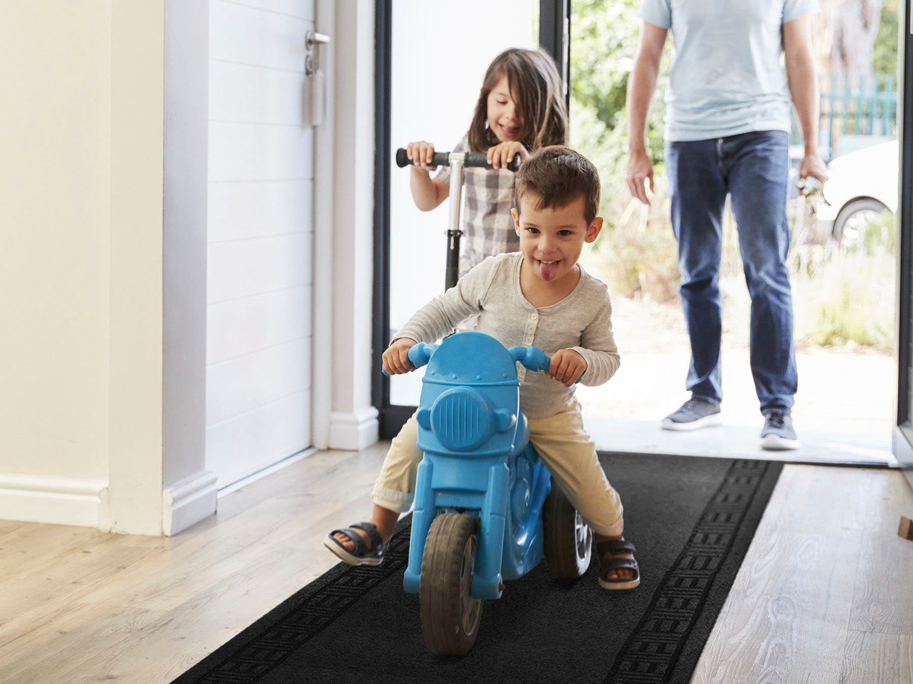 Primaflor-Ideen in Textil Läufer Schmutzfangläufer PRIMAVERA, Made in Belgium, rechteckig, Höhe: 8 mm, Schmutzfangmatte, meliert, mit Bordüre, strapazierfähig, waschbar