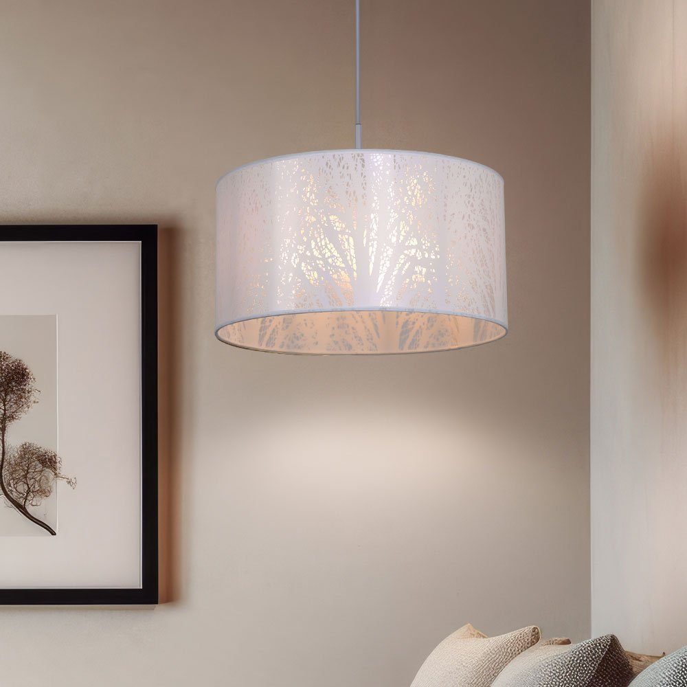 GLOBO LIGHTING LED-Hängeleuchte, Leuchtmittel inklusive, Warmweiß, Hänge Lampe Wohn Zimmer Baum Dekor Muster Pendel Decken Leuchte im
