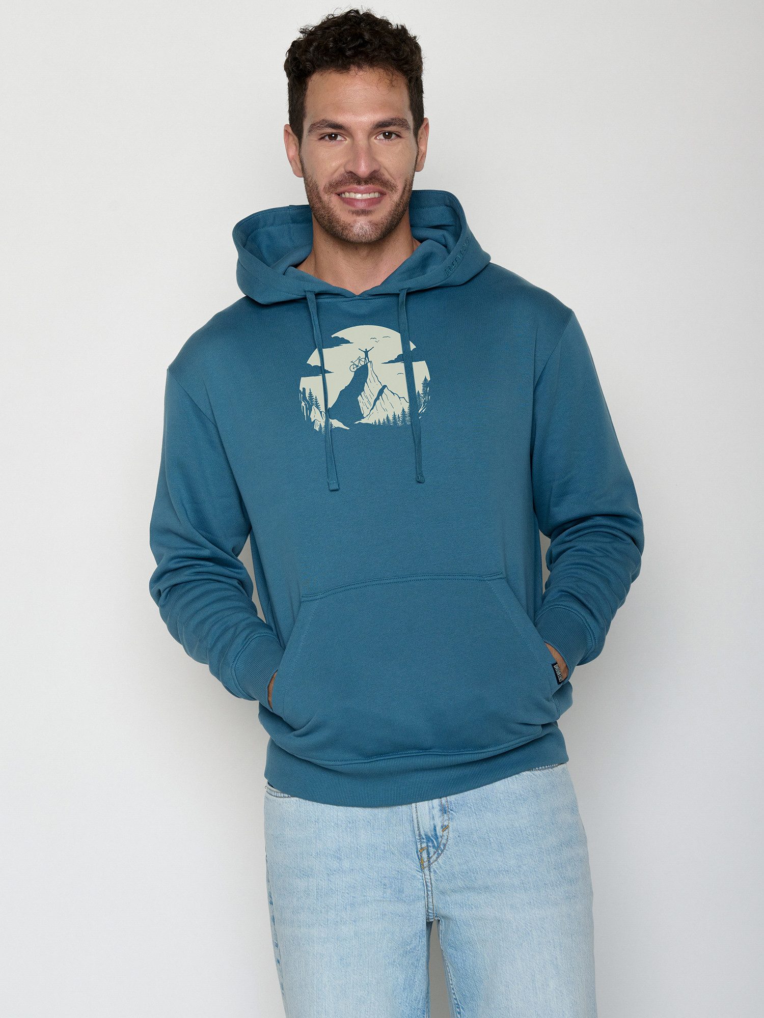GreenBomb Hoodie Joy Nature Clouds Ride Motiv Natur (1) weitgeschnittener Hoodie, Oversize, aufgesetzte Fronttasche