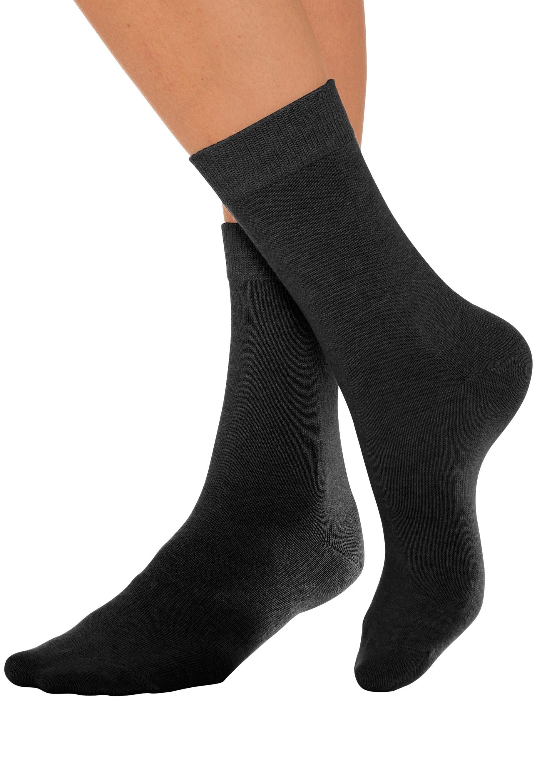 Lavana Basicsocken Damensocken meliert und uni (Packung, 7-Paar, Gr. 35-38 bis 39-42) mit druckfreiem Bündchen – Bild 3 von 5